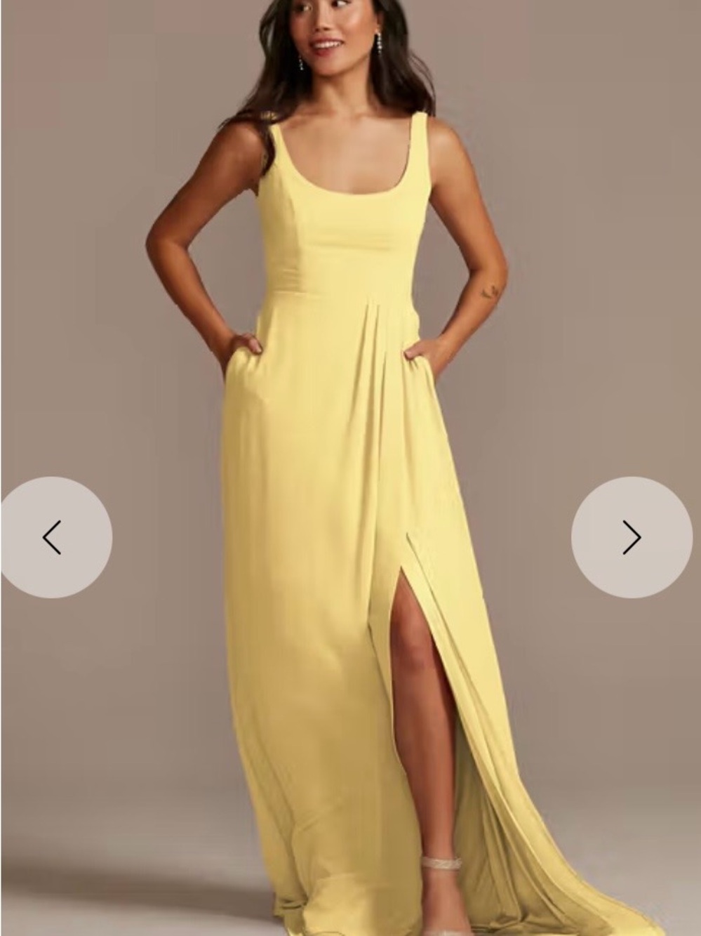 David’s Bridal Marigold F20535 Bridesmaid Dress